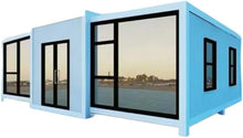 将图片加载到图库查看器,Outdoor Tiny Home Mobile Expandable Plastic Prefabricated House, Modern Sturdy Steel Storage House with Lockable Door and Windows