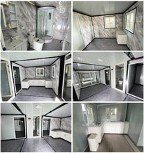将图片加载到图库查看器,Outdoor Tiny Home Mobile Expandable Plastic Prefabricated House, Modern Sturdy Steel Storage House with Lockable Door and Windows