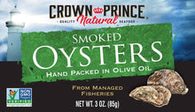 将图片加载到图库查看器,Crown Prince Smoked Oysters with Pure Olive Oil (18x3OZ)
