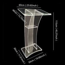 Cargar imagen en el visor de la galería, Clear Podium with Light: Acrylic Podium Stand Pulpits for Churches, Portable Lecterns, Podium, Pulpit