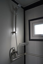 将图片加载到图库查看器,Outdoor Tiny Home Mobile Expandable Plastic Prefabricated House, Modern Sturdy Steel Storage House with Lockable Door and Windows