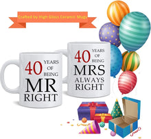 Load image into Gallery viewer, 40th Wedding Anniversary for Couples, Golden 40th Anniversary for Parents, 40th Wedding Anniversary Coffee Mugs Grandparents Couples Mugs 40 Year Parents Anniversary Mug
