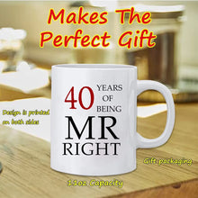 将图片加载到图库查看器,40th Wedding Anniversary for Couples, Golden 40th Anniversary for Parents, 40th Wedding Anniversary Coffee Mugs Grandparents Couples Mugs 40 Year Parents Anniversary Mug
