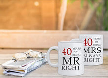 Load image into Gallery viewer, 40th Wedding Anniversary for Couples, Golden 40th Anniversary for Parents, 40th Wedding Anniversary Coffee Mugs Grandparents Couples Mugs 40 Year Parents Anniversary Mug

