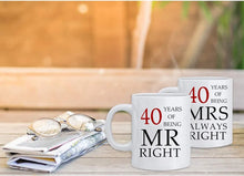 将图片加载到图库查看器,40th Wedding Anniversary for Couples, Golden 40th Anniversary for Parents, 40th Wedding Anniversary Coffee Mugs Grandparents Couples Mugs 40 Year Parents Anniversary Mug
