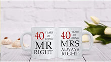 将图片加载到图库查看器,40th Wedding Anniversary for Couples, Golden 40th Anniversary for Parents, 40th Wedding Anniversary Coffee Mugs Grandparents Couples Mugs 40 Year Parents Anniversary Mug