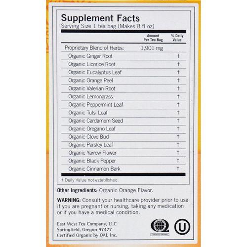 Yogi Organic Cold Season Herbal Tea Caffeine Free - 16 Tea Bags - Case of 6