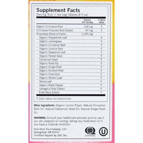 Yogi Immune Support Herbal Tea Echinacea - 16 Tea Bags - Case of 6