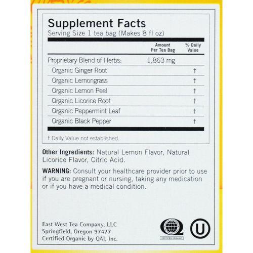 Yogi 100% Natural Herbal Tea Caffeine Free Lemon Ginger - 16 Tea Bags - Case of 6
