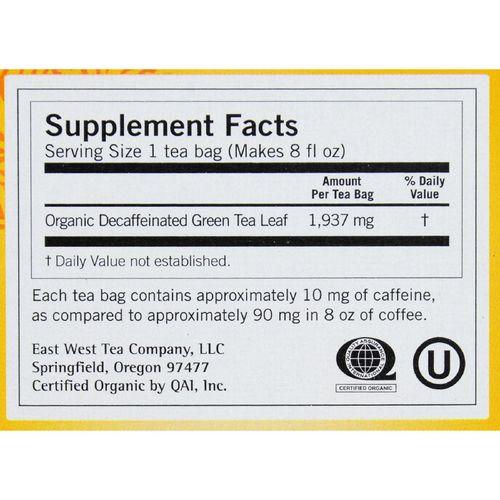 Yogi Organic Green Tea Caffeine Free - 16 Tea Bags - Case of 6