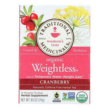 将图片加载到图库查看器,Traditional Medicinals Organic Weightless Cranberry Herbal Tea - 16 Tea Bags - Case of 6