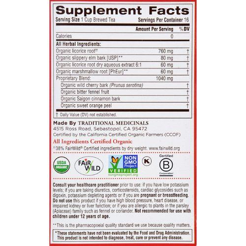Traditional Medicinals Organic Throat Coat Herbal Tea - 16 Tea Bags - Case of 6