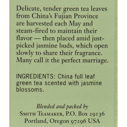 Smith Teamaker Green Tea - Jasmine Slvr Tp - Case of 6 - 15 Bags