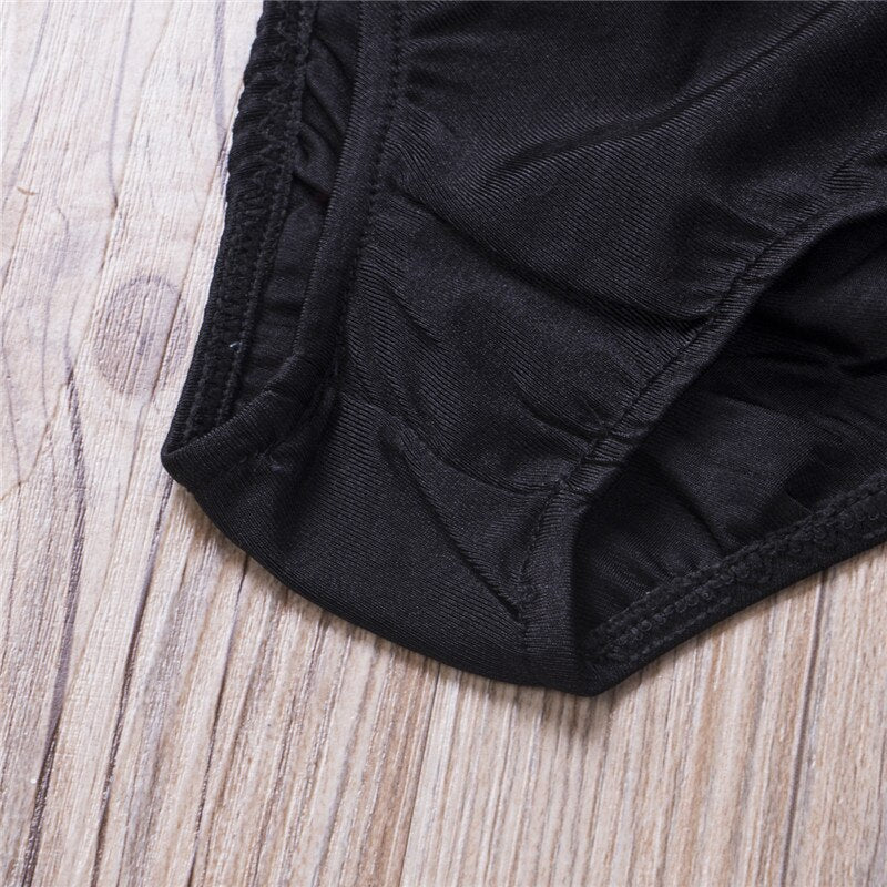 1-6 Years Kids Girls Swimsuit Summer Ruffle Sleeve Bikini 2020 Girls High Waist Swimming Suits Girls Solid One Shoulder Swimwear