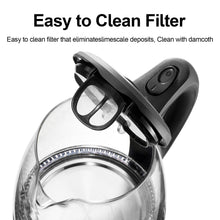 Charger l'image dans la galerie, 1.7L Blue LED Light Digital Glass Kettle Tea Coffee Kettle Pot with Temperature Control & Keep-Warm Function