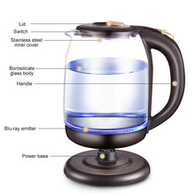 Charger l'image dans la galerie, 1.8L Electric Kettle Fast Hot boiling Water Kettle Glass Blue Light Teapot Intelligent Temperature Control Anti-Overheat