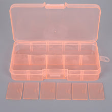 Load image into Gallery viewer, 10 Grids 7 Color Choose Adjustable Jewelry Beads Pills Nail Art Tips Storage Box Case Hard Transparent Plastic Jewelry Tool Box