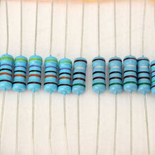 将图片加载到图库查看器,500 Pcs 1W 1% Metal Film Resistor 100 Value 10 ohm-1M ohm Assortment Kit
