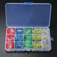 Charger l'image dans la galerie, 750 Pcs 3mm LED Diode Yellow Red Blue Green White Assortment Light DIY Kit