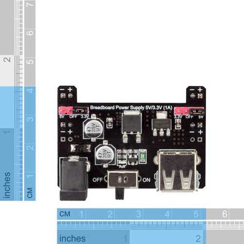 Breadboard Power Supply 5V/3.3V 1A Module Board RobotDyn for Arduino - products that work with official Arduino boards