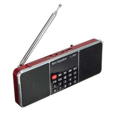 将图片加载到图库查看器,L-288 Mini Portable LCD FM Radio Stereo MP3 Music Player Micro SD TF USB AUX Outdoor Speaker