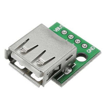 Load image into Gallery viewer, 5pcs USB 2.0 Female Head Socket To DIP 2.54mm Pin 4P Adapter Board