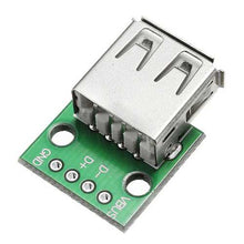 Load image into Gallery viewer, 5pcs USB 2.0 Female Head Socket To DIP 2.54mm Pin 4P Adapter Board