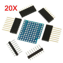 Cargar imagen en el visor de la galería, 20Pcs ProtoBoard Shield Expansion Board For D1 Mini Double Sided Perf Board Compatible