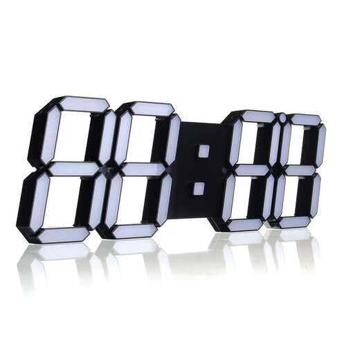 Large Modern Digital Led Skeleton Wall Clock With Date Timer 24/12 Hour Temperature Display Remote Control