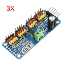 將圖片載入圖庫檢視器 3Pcs PCA9685 16-Channel 12-bit PWM Servo Motor Driver I2C Module