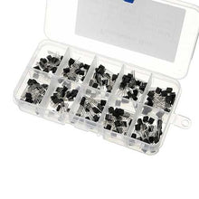 Charger l'image dans la galerie, 600pcs 10 Values Transistor Assortment Kit Transistors Box Pack 60pcs Each Value S9012 S9013 S9014 13001 2N3904 2N3906 S8550 S8050 C1815 A1015