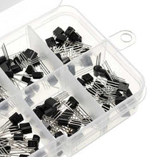 Charger l'image dans la galerie, 600pcs 10 Values Transistor Assortment Kit Transistors Box Pack 60pcs Each Value S9012 S9013 S9014 13001 2N3904 2N3906 S8550 S8050 C1815 A1015