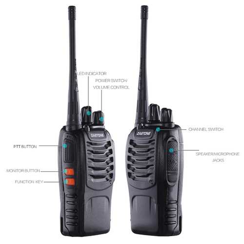 Zastone ZT-V68 UHF 400-470MHZ Professional Handheld 5W 16CH Two Way Radio PMR CB Walkie Talkie