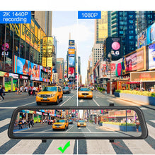 将图片加载到图库查看器,IPS Touch Car DVR Camera Rearview Mirror Front 2K 2560x1440P Back Full HD 1080P Dual Dash Cam Video Recorder DVR Recording