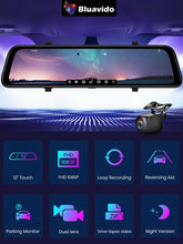 将图片加载到图库查看器,IPS Touch Car DVR Camera Rearview Mirror Front 2K 2560x1440P Back Full HD 1080P Dual Dash Cam Video Recorder DVR Recording