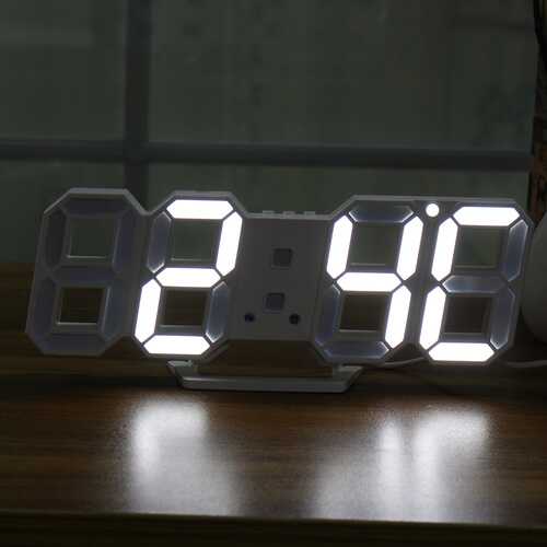 Large Modern Digital Led Skeleton Wall Clock Timer 24/12 Hour Display 3D Gife