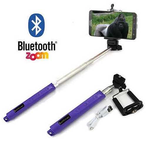 Selfi Monopod Telescopic Stick with Bluetooth & Zoom controls - Color: White