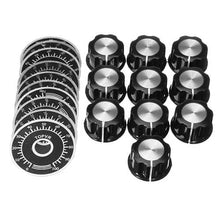 Cargar imagen en el visor de la galería, 10 Sets MF-A03 Bakelite Potentiometer Knob Cap Hat + 0-100 Digital Dial Scale Plate