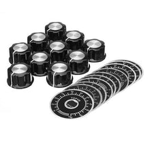Cargar imagen en el visor de la galería, 10 Sets MF-A03 Bakelite Potentiometer Knob Cap Hat + 0-100 Digital Dial Scale Plate