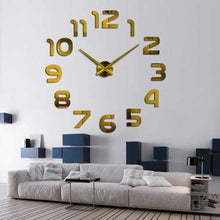 Charger l'image dans la galerie, 3D Frameless Wall Clock Modern Mute Large Mirror Surface DIY Room Home Office Decorations