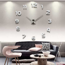 Charger l'image dans la galerie, 3D Frameless Wall Clock Modern Mute Large Mirror Surface DIY Room Home Office Decorations