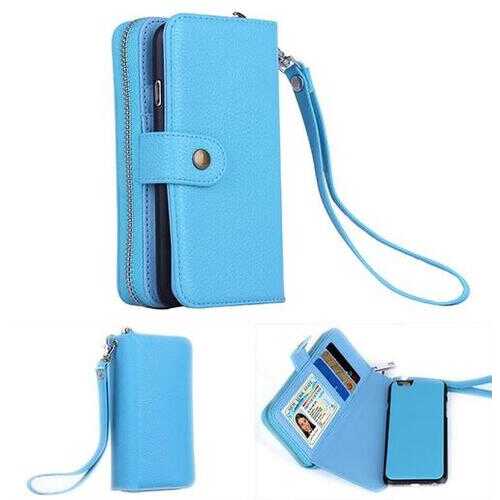 iPhone 6/6 Plus Clutch Purse with Detachable Phone Case -Color: Sky Blue, Style: iPhone 6 Plus