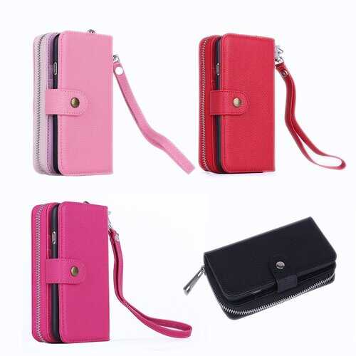iPhone 6/6 Plus Clutch Purse with Detachable Phone Case -Color: Pink, Style: iPhone 6 Plus