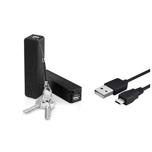 Key Chain Style Power Bank - Packs: 2 Pcs of Black