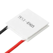 Cargar imagen en el visor de la galería, 5pcs TES1-4903 20x20x3.6mm 5V 3A Thermoelectric Cooler Semiconductor Refrigeration Film Heatsink Peltier Plate Module