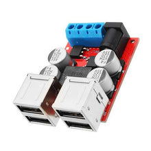 將圖片載入圖庫檢視器 3pcs DC8V-35V To 5V 8A Power Step Down Module 4-Port USB Mobile Phone Car Charger Support Fast Charge