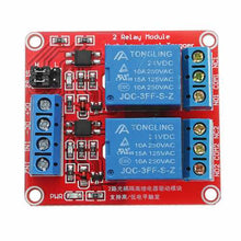 Cargar imagen en el visor de la galería, 24V 2 Channel Level Trigger Optocoupler Relay Module Power Supply Module Geekcreit for Arduino - products that work with official Arduino boards