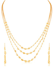 Cargar imagen en el visor de la galería, Classic 3 String Gold Plated Necklace Set