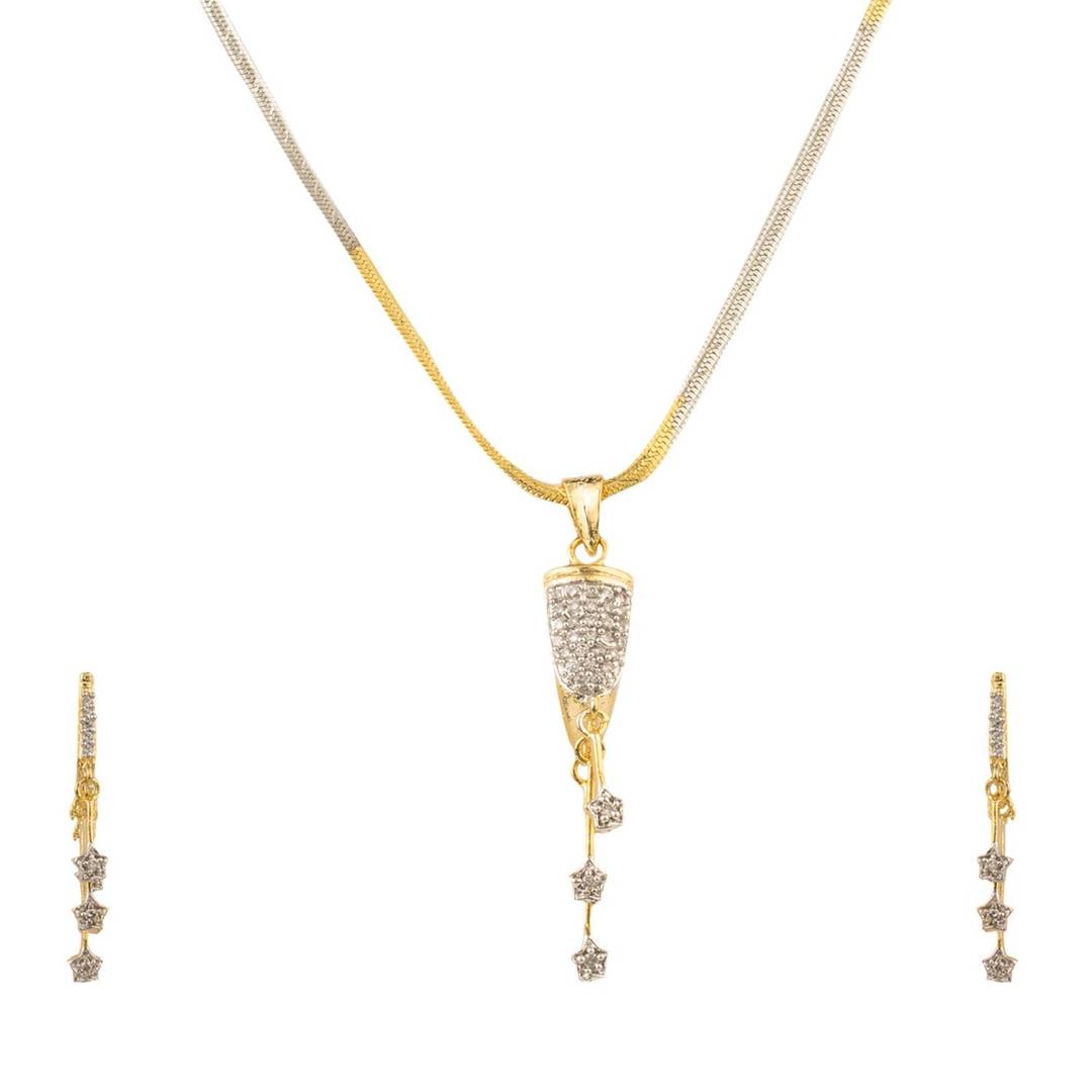 Golden Color American Diamond Alloy Jewellery Set