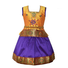 Load image into Gallery viewer, Flawless Blue Embroidered Silk Blend Girl's Lehenga Cholis